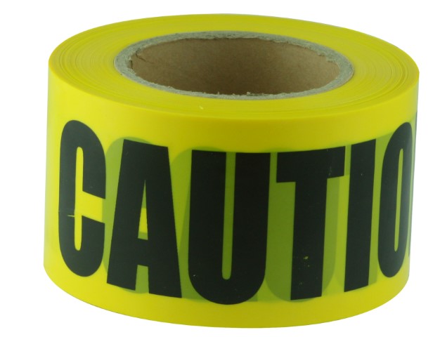 TAPE BARRIER 75MM X 50M YELLOW CAUTION 